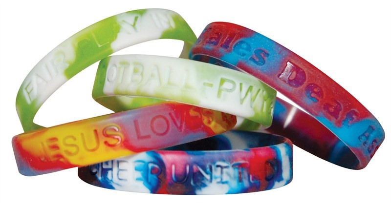 12 Segmented  Swirl Debossed Silicone Wristband  Trade Printing   Wholesale Printing for Resellers