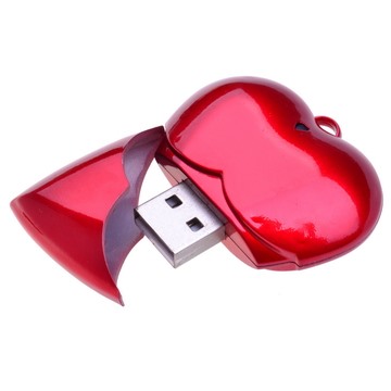 Love Heart Flash Drives are made from vibrant red hard plastic, perfec