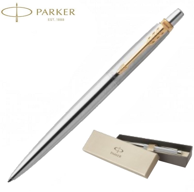 Promotional Parker Jotter Ballpoint Brushed Stainless GT Pens feature