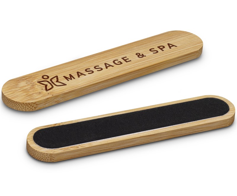 Custom-decorated with your logo, Spa Bamboo Nail Files are perfect acc