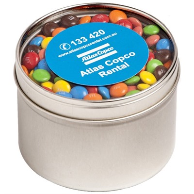 140g M&Ms In Small Round Window Tin