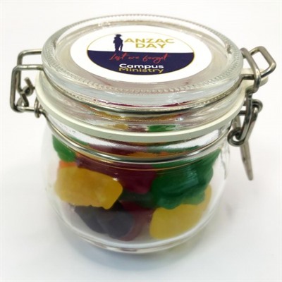 170g Jelly Babies in Small Acrylic Containers, filled with colourful j