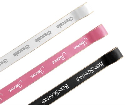 22mm Single Colour Gold Edged Polyester Ribbon