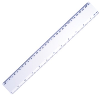 30cm White Plastic Ruler