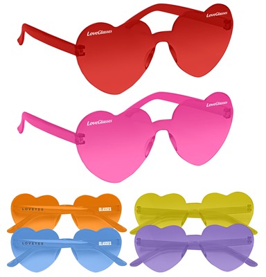 Amora Heart Shaped Party Glasses