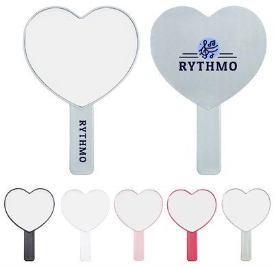 Amour Heart Shaped Handheld Mirror