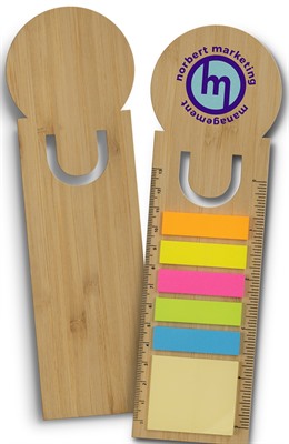 Bamboo Round Top Ruler Sticky Note Bookmark