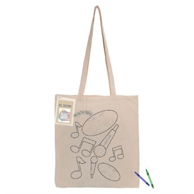 Calico Colouring In Long Handle Shopping Bag