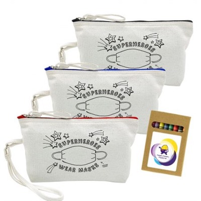 Canvas Colouring In Cosmetic Bag