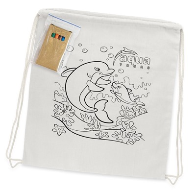 Cotton Colouring Drawstring Pack