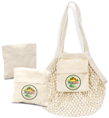 Cotton Mesh Foldaway Bag