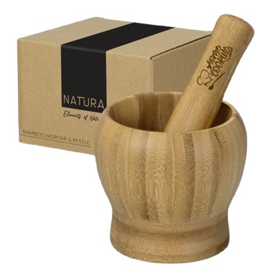 CulinaryCraft Bamboo Mortar and Pestle