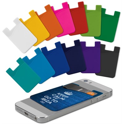 Full Colour Printed Silicone Phone Card Holder