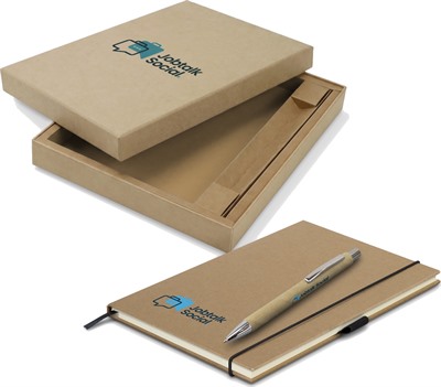 Geneva Kraft Notebook and Pen Gift Set