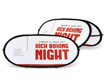 Large Oval Shaped Pop Up Banner
