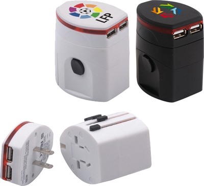 Light-up Universal Plug USB Travel Adapter