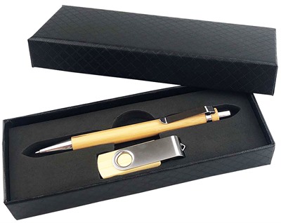 Lucifer Bamboo Pen & USB Gift Set