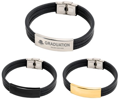 Multi Layered Leather Bracelet With Hook Buckle