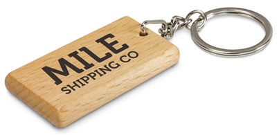 Rectangular Oak Key Chain