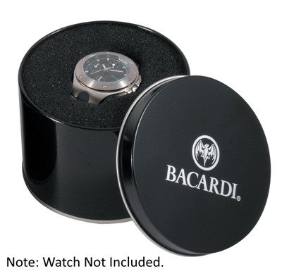 Round Black Tin Watch Gift Box