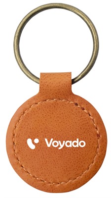 Round Recycled Leather Keyring