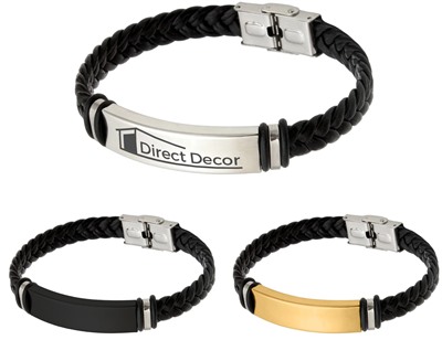 Textured Leather Bracelet With Hook Buckle