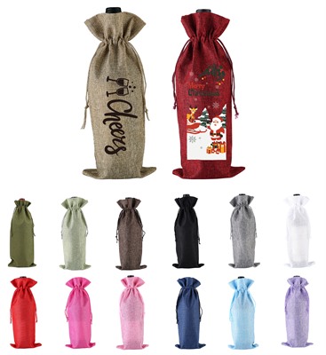Velvet Drawstring Wine Bottle Bag