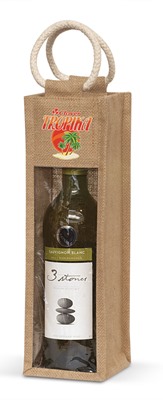 Wine Bottle Jute Bag With Window