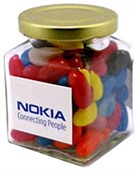 170g Jelly Beans In Square Glass Jar