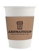 420ml Single Wall Compostable Paper Cup With Sleeve