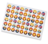 54 x 27mm matte circle sticker sheet
