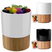 Jelly Beans In Ceramic & Bamboo Mug