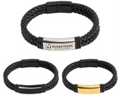 Leather Braided Bracelet With Magnetic Clasp