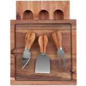 Luis Glass Cheese Board & Knife Set