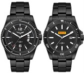 Onyx Black Stainless Steel Band Sports Watch