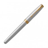 Parker Sonnet Rollerball Brushed Stainless 23K Plated GT