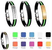 Polyurethane Striped Bracelet With Glide Lock Clasp