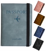 RFID PU Leather Passport Holder