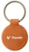 Round Recycled Leather Keyring