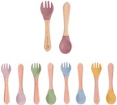 Silicone And Beechwood Kids Cutlery Set