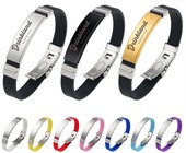 Silicone Rubber Colour Bracelet With Lock Clasp