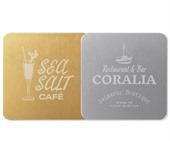 square stainless steel coaster