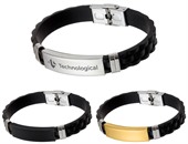 Textured Silicone Rubber Bracelet With Buckle Latch