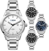 womens chesterfield stainless steel band dress watch