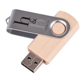 Wood Body Swivel USB