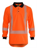 Work-Guard Recycled Polyester Hi Vis TTMC Long Sleeve Polo